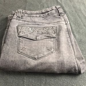 Grey faded black Jean size 12 ohh Lala with sparkly studs accents